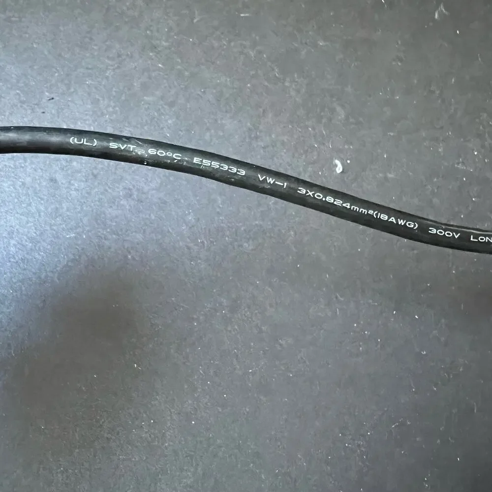 LONGWELL-P (UL) SVT E55333 VW-1 3C/18AWG 300V CSA TYPE SVT FT2 POWER CORD 3 Feet